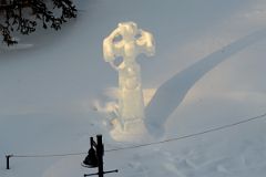 26A Rose Cross Ice Sculpture At Chateau Lake Louise In Winter.jpg